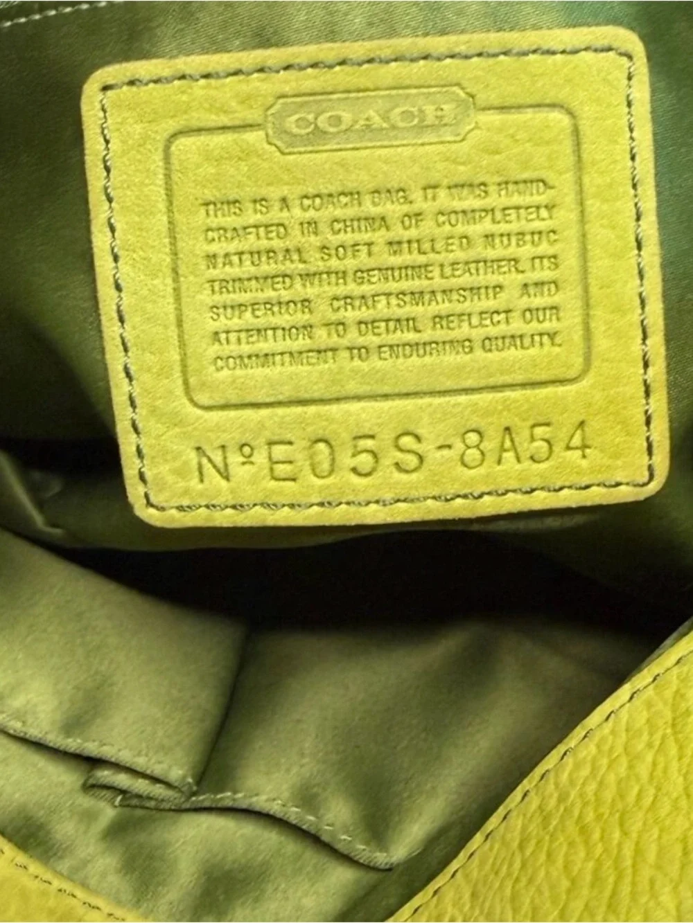 RARE y2k COACH 8A54 Chelsea Hobo Turnlock Nubuc Green Shoulder Bag